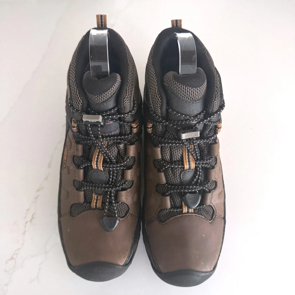 Keen Targhee Mid Hiking Boots Kids Size 4 Brown Waterproof Leather Trail Unisex